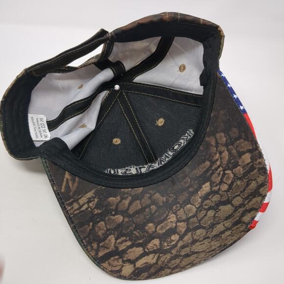 Komatsu U.S. Flag Strapback Baseball Cap Multicolor One Size Adjustable Camo - Picture 7 of 9